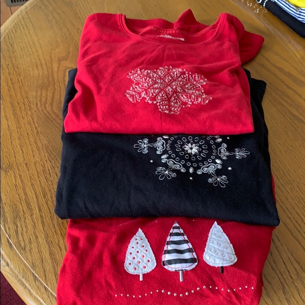 3 long sleeve woman holiday shirts‼️SALE‼️